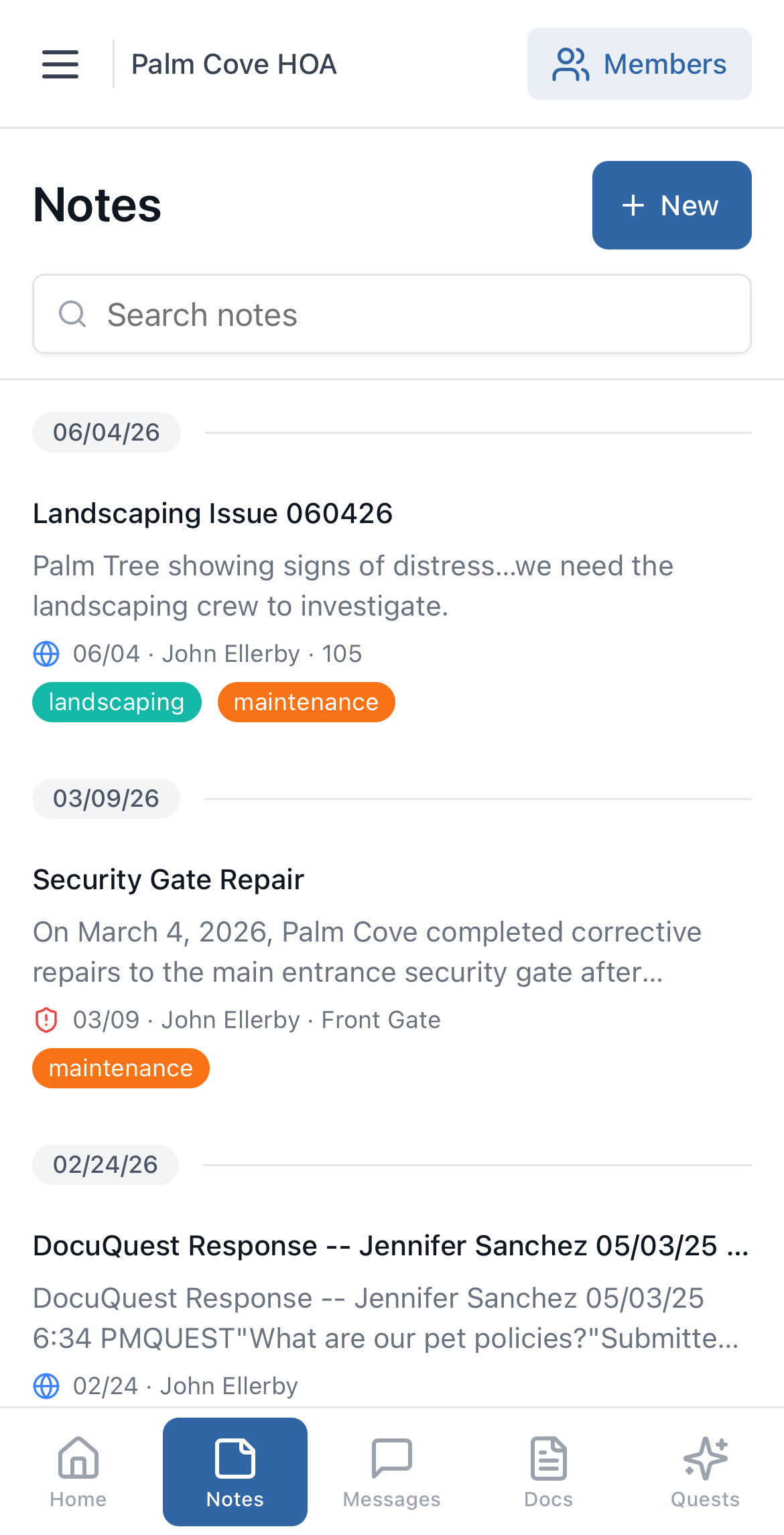 Unity Notes on a mobile device